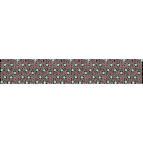 Royalty Free All-Over Floral Pattern Embroidery Design with Multicolor Thread Work on Black Background