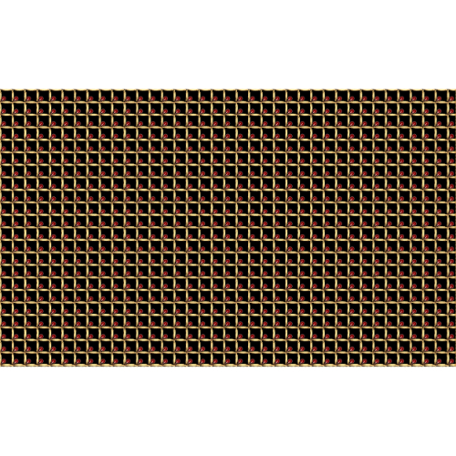 Classic Repeating Geometric Grid Textile Pattern in Gold and Red on Black