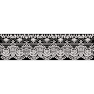 Royalty Free Lace Border Embroidery Design with Elegant White Thread Work