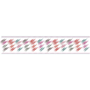 Abstract Multicolor Embroidery Style Geometric Border Textile Print