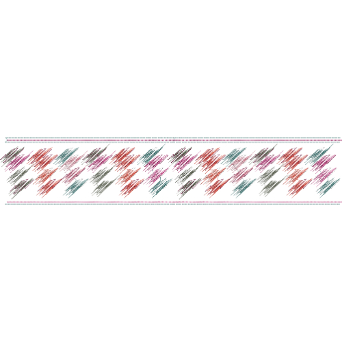 Abstract Multicolor Embroidery Style Geometric Border Textile Print