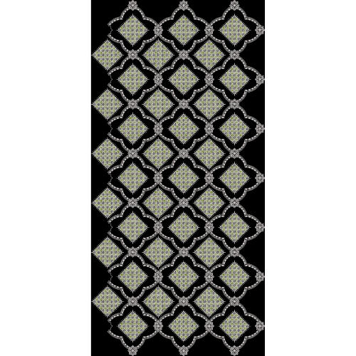 Geometric Trellis Medallion Repeat Textile Print Design