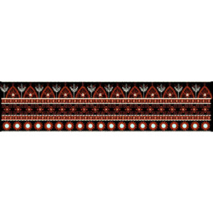 Royalty Free Traditional Geometric Border Embroidery Design with Bold Thread Work