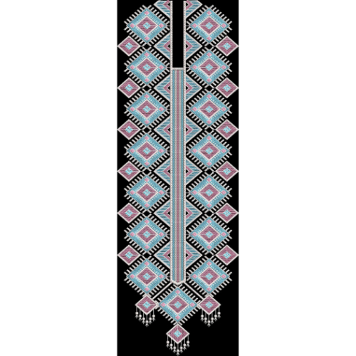 Geometric Diamond Embroidery Neckline Panel Textile Design