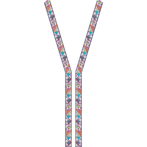 Geometric Y-Shaped Neckline Trim Textile Print Design