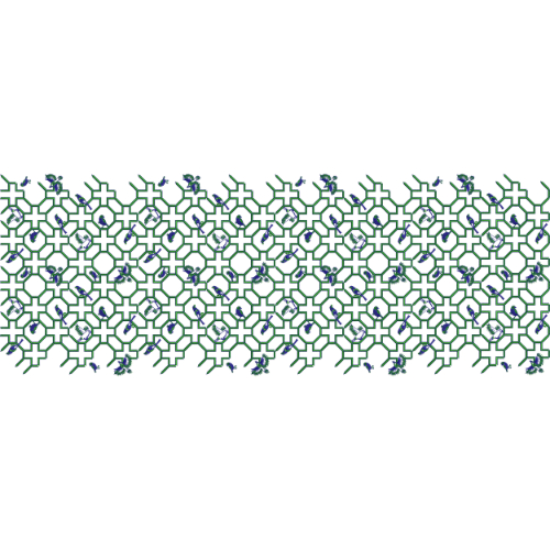 Geometric Floral Lattice Border Textile Print Design