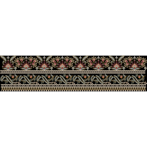 Royal Floral Vine Border Embroidery Design