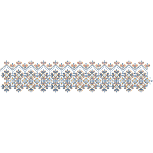 Delicate Geometric Floral Lace Border Embroidery Design