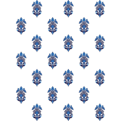 Blue Floral Buti Allover Embroidery Pattern