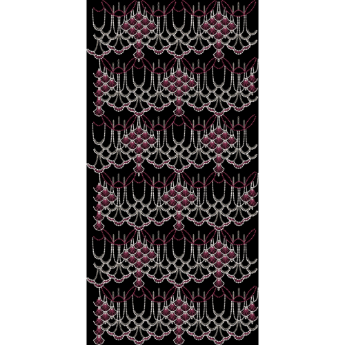 Royalty Free Beaded Lace Style Embroidery Design with Scalloped Pearl Chain Pattern