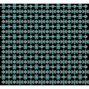 Royalty Free Geometric Floral Allover Embroidery Pattern with Teal & White Thread Work