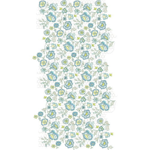 Floral All Over Jall Embroidery Design