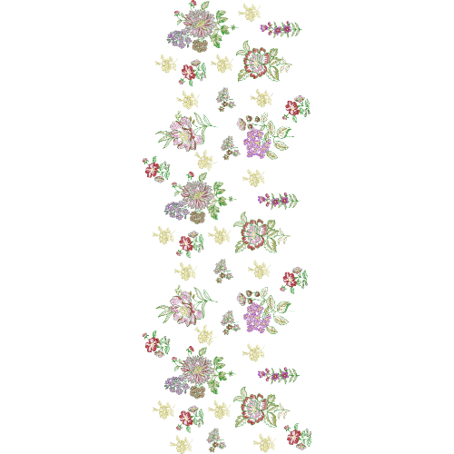 All Over Jall Flower Embroidery Design