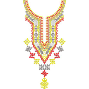 Neck Flower Embroidery Design