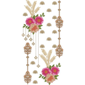 Neck Flower Embroidery Design