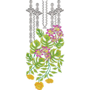 Neck Flower Embroidery Design
