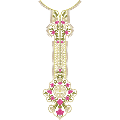 Neck Flower Embroidery Design
