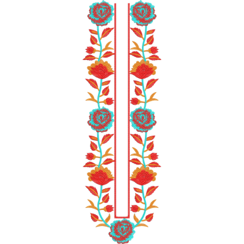 Neck Flower Embroidery Design