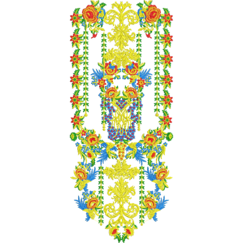 Neck Flower Embroidery Design