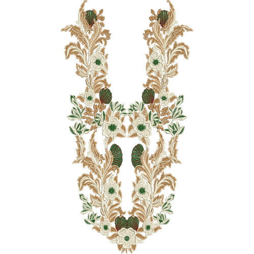 Neck Flower Embroidery Design