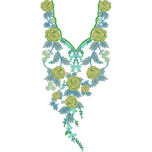 Unique Neck Embroidery Design
