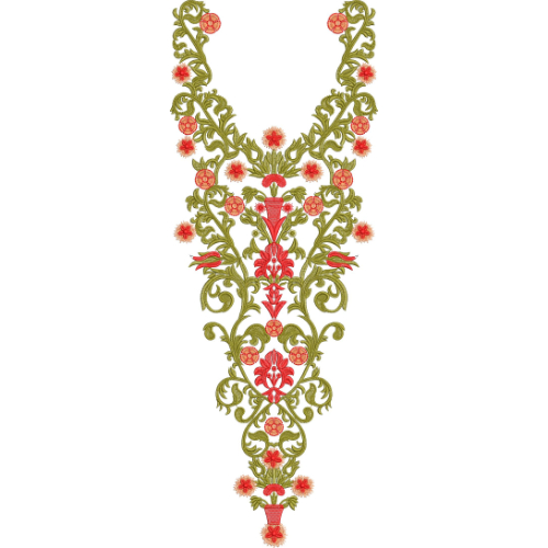 Neck Flower Embroidery Design