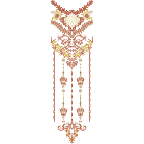 Neck Flower Embroidery Design