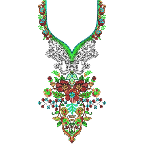 Unique Neck Embroidery Design