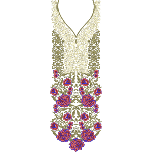 Neck Flower Embroidery Design