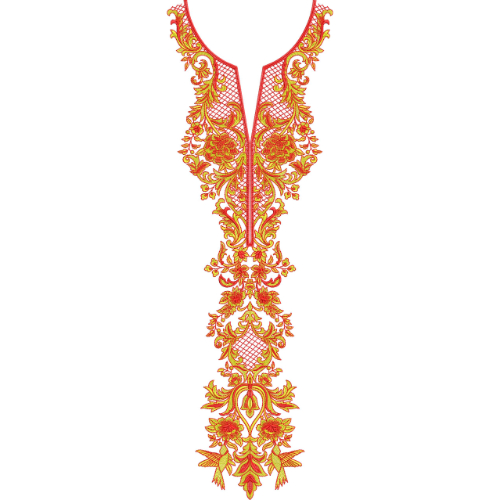 Unique Neck Embroidery Design