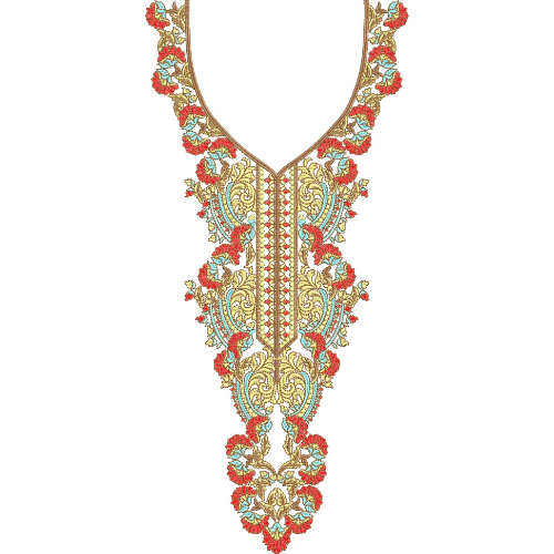 Neck Flower Embroidery Design