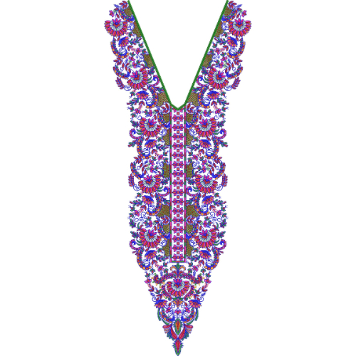 Neck Flower Embroidery Design