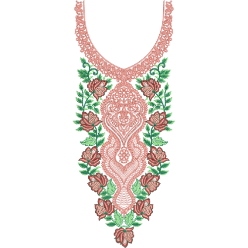 Neck Flower Embroidery Design