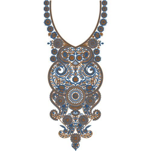 Neck Flower Embroidery Design