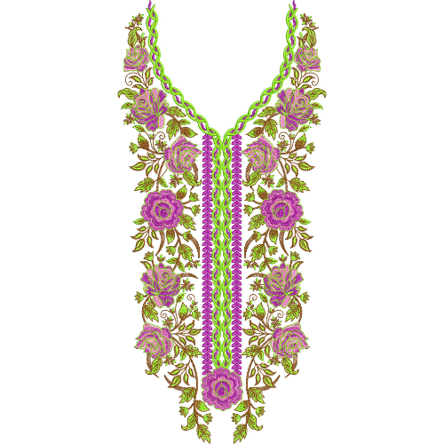 Neck Flower Embroidery Design