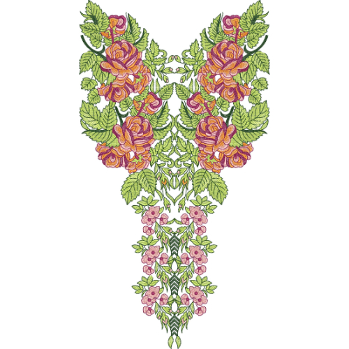 Neck Flower Embroidery Design