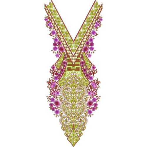 Unique Neck Embroidery Design