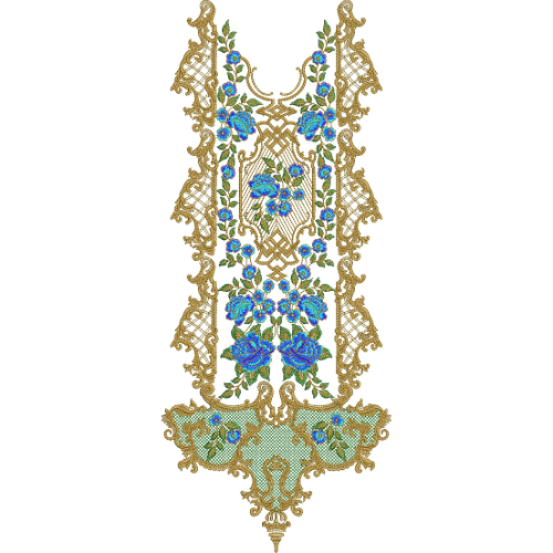 Neck Flower Embroidery Design