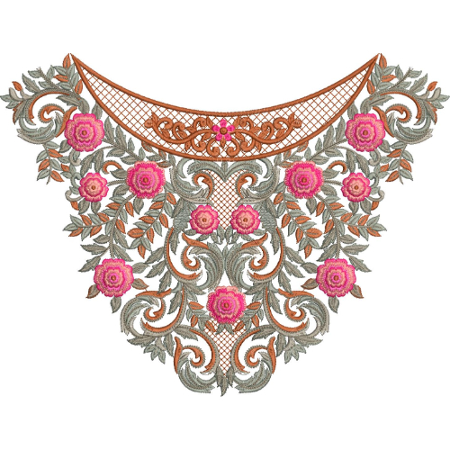 Neck Flower Embroidery Design