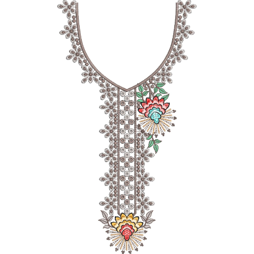 Unique Neck Embroidery Design