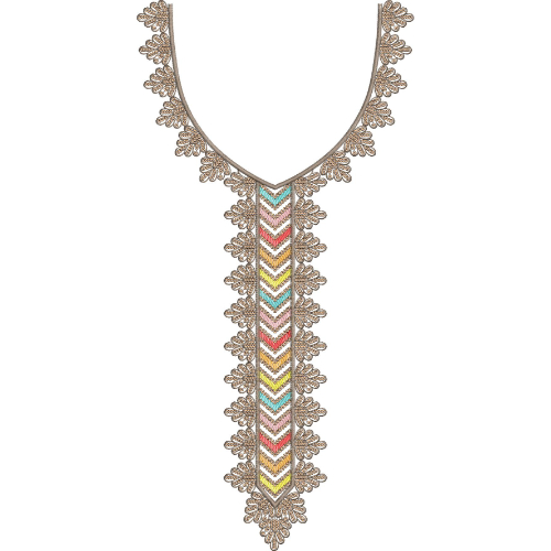 Neck Flower Embroidery Design