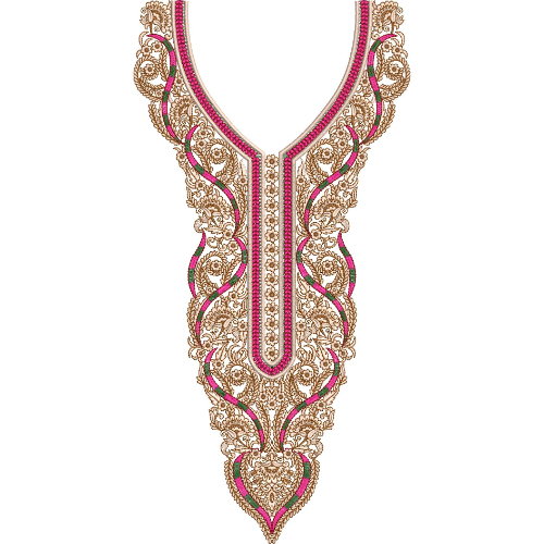 Neck Flower Embroidery Design