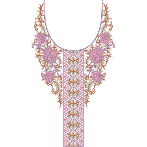 Neck Flower Embroidery Design