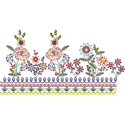 Lace Kurta Embroidery Design