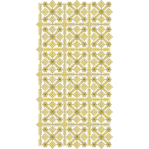 Floral Diamond Grid All-Over Jaal Embroidery Design