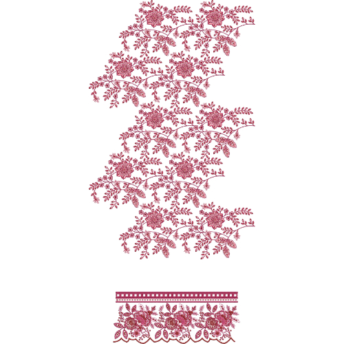 Elegant Floral Branch All-Over Jaal Embroidery Design