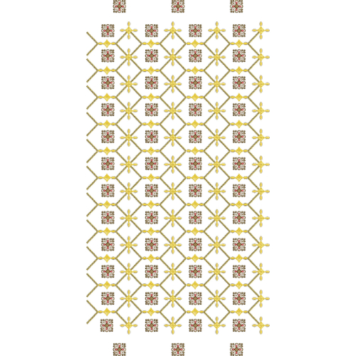 Geometric Star Lattice with Floral Accent All-Over Jaal Embroidery Design