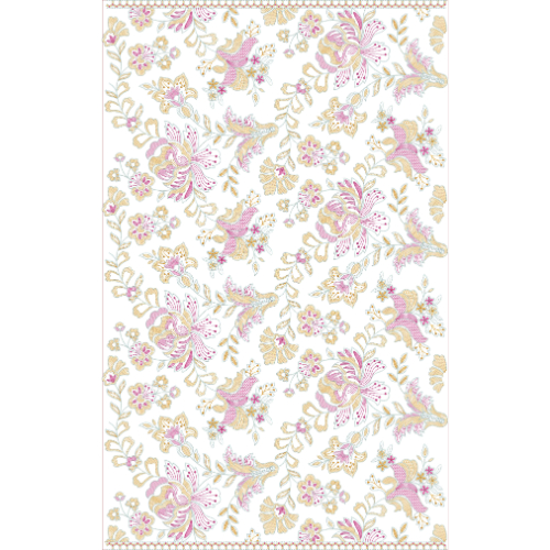 Graceful Multicolor Floral Vine All-Over Jaal Embroidery Design