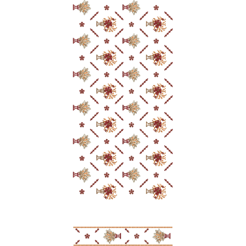 Traditional Decorative Buta with Linear Accent All-Over Jaal Embroidery Design
