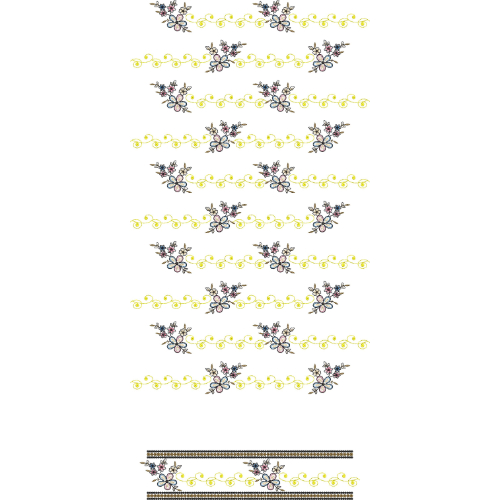 Floral Vine Stripe All-Over Jaal Embroidery Design